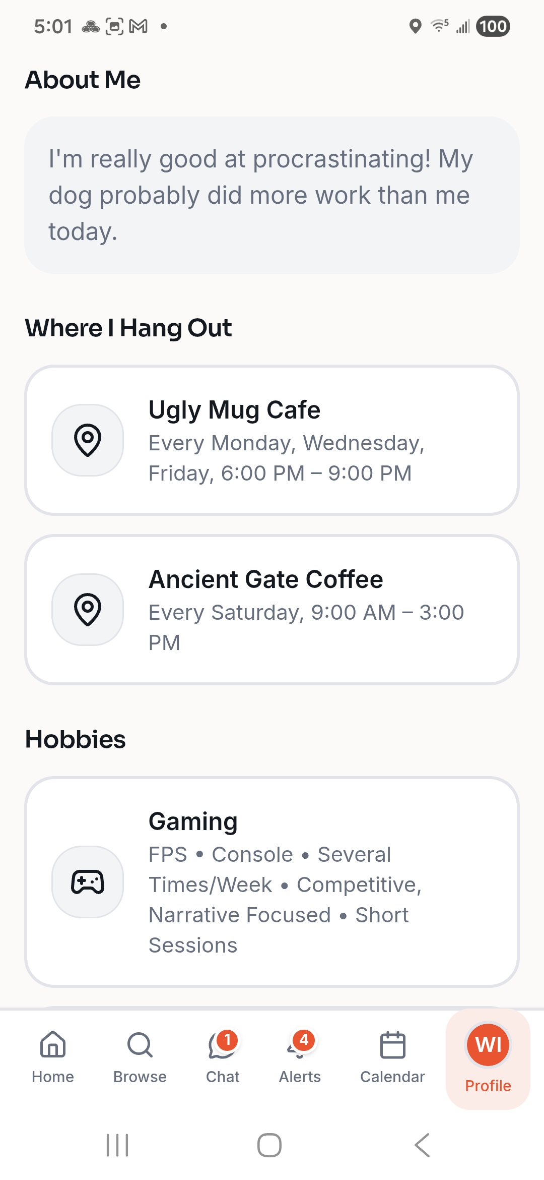 View your saved hangout spots